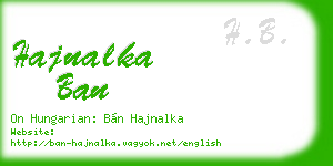 hajnalka ban business card